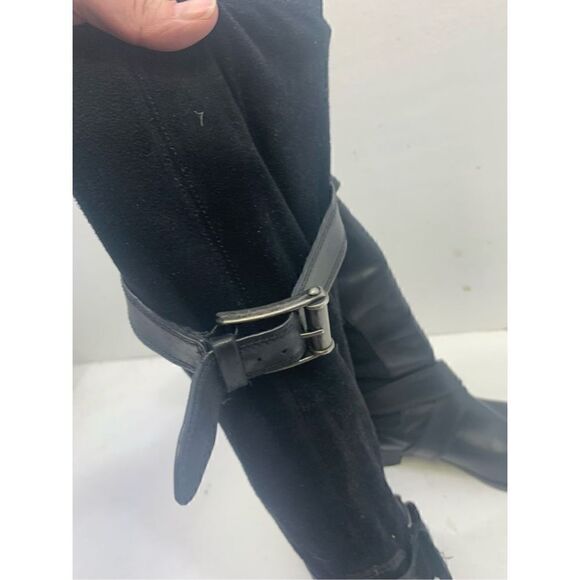 Cole Haan Whitley Black Suede Leather Boots Size 6.5 - Picture 5 of 7